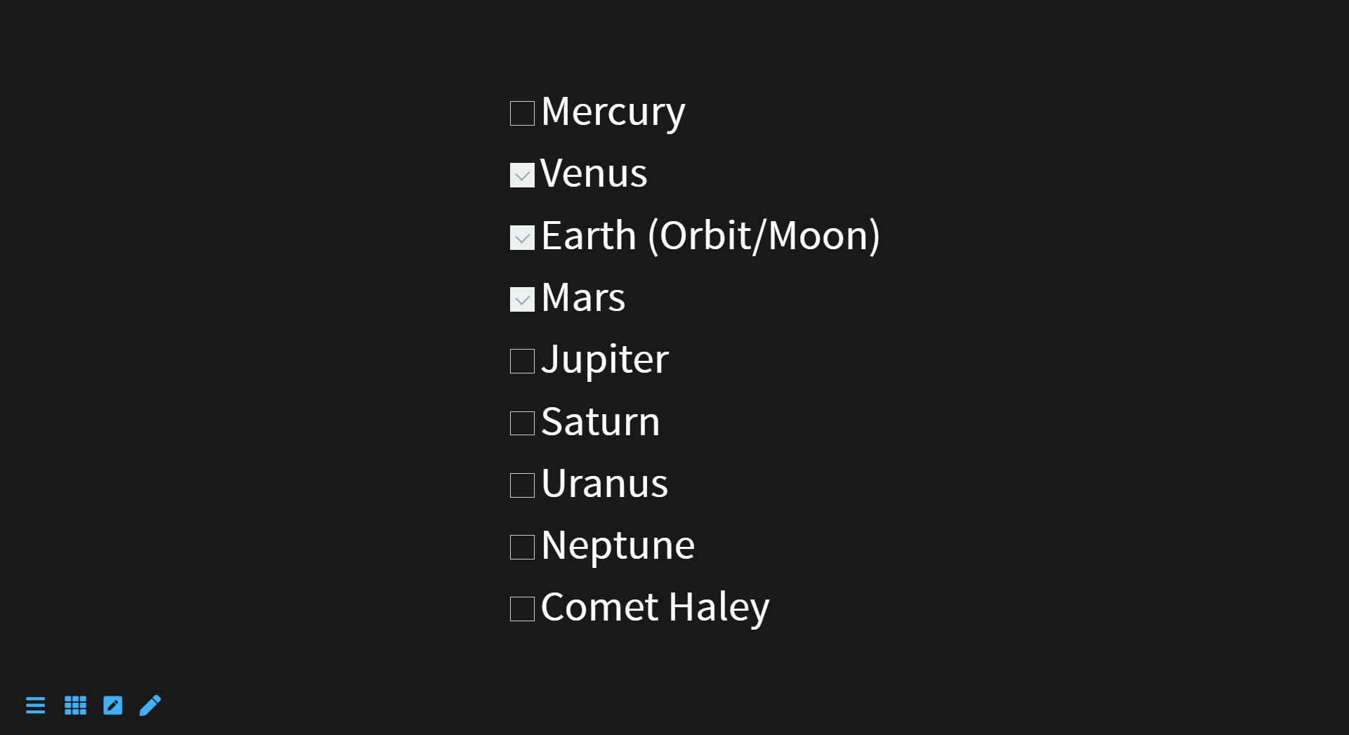 task lists